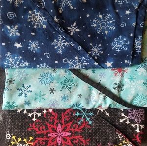 Medium snowflake themed scrub tops